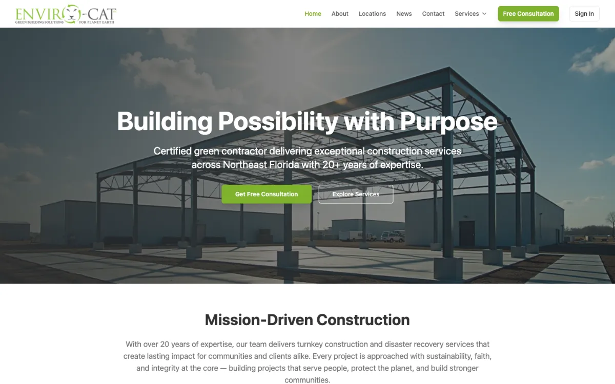 Homepage of the EnviroCat site