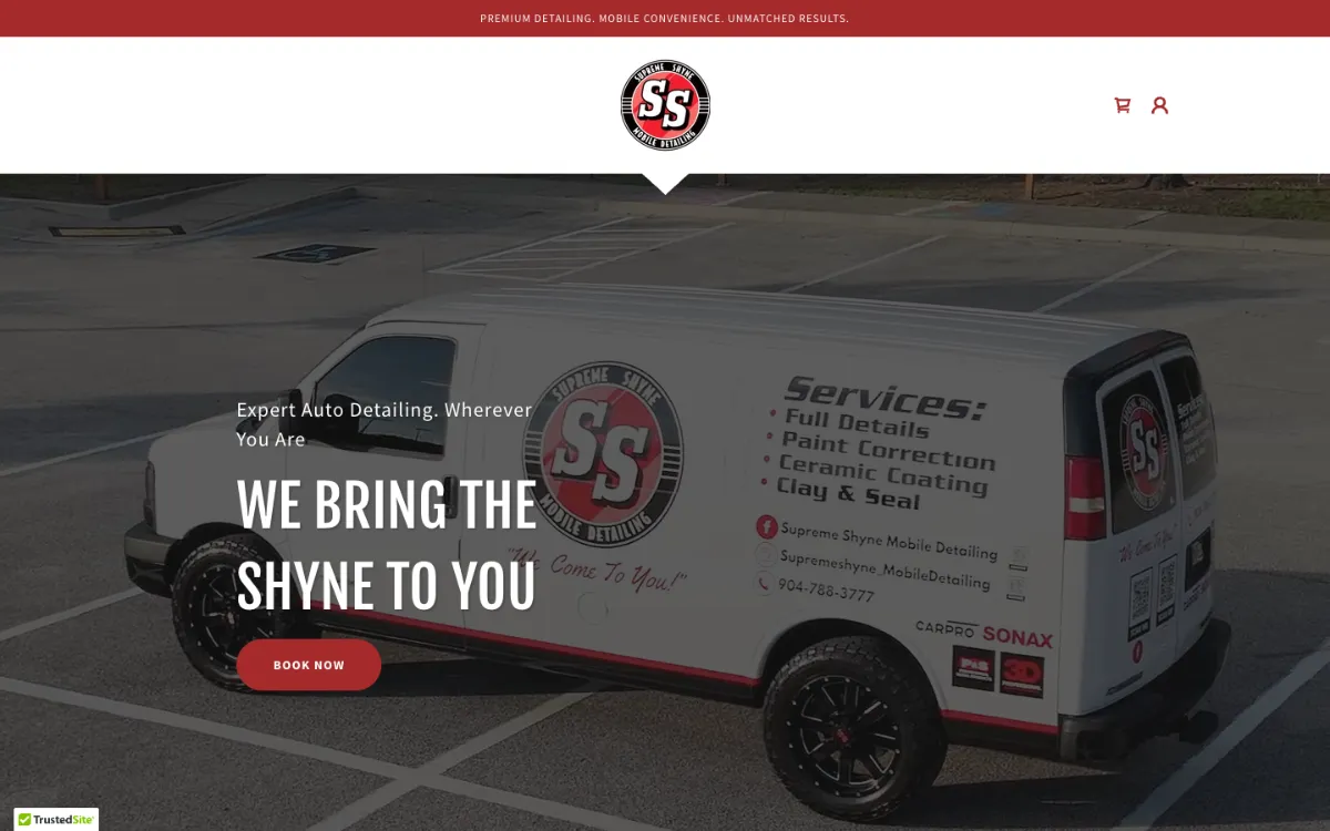 Homepage of the Supreme Shyne site